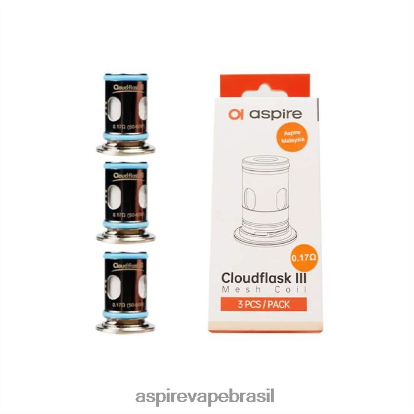Aspire Ecig Kit | 66RV42207 Aspire Cloudflask bobina de malha iii 0,17 ohm/3 unidades por pacote