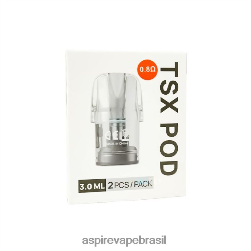 Aspire Ecig | 66RV42233 Aspire Tsx Pod 0,8 ohm (3,0 ml)/2 unidades por pacote (compatível com cyber s e cyber x)